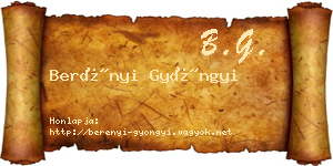 Berényi Gyöngyi névjegykártya