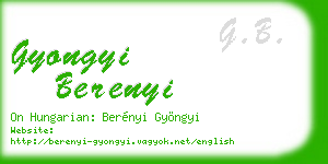gyongyi berenyi business card